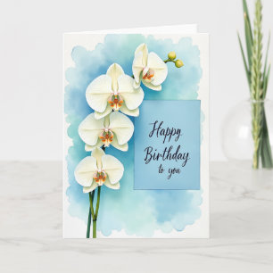 Watercolor Orchid Birthday Card