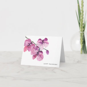 Watercolor Orchid Personalised Notecard