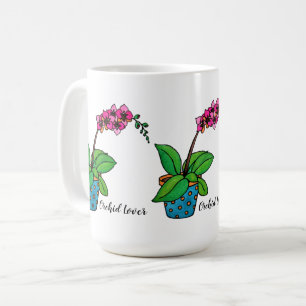 Watercolor Orchid Plant In Beautiful Pot Coffee Mug