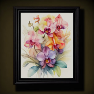 Watercolor Orchids 4:5 Poster
