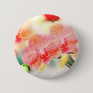 Watercolor Orchids 6 Cm Round Badge