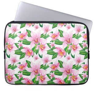 Watercolor Orchids Design 12  Laptop Sleeve