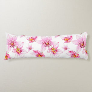 Watercolor Orchids Design 15 Body Cushion