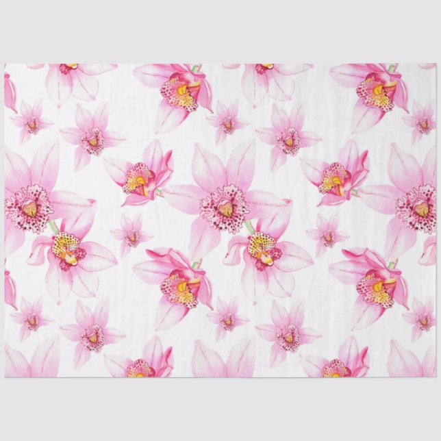 Watercolor Orchids Design 15 Tissue Paper (Front)
