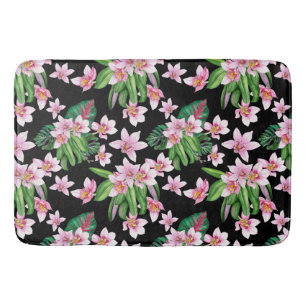 Watercolor Orchids Design 27  Bath Mat