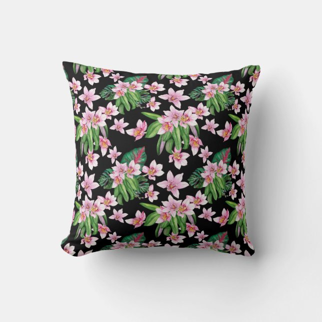 Watercolor Orchids Design 27  Cushion (Front)