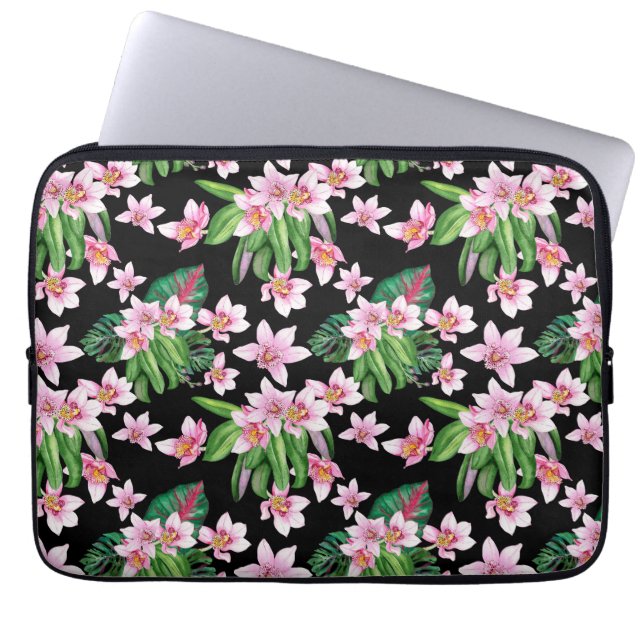 Watercolor Orchids Design 27  Laptop Sleeve (Front)