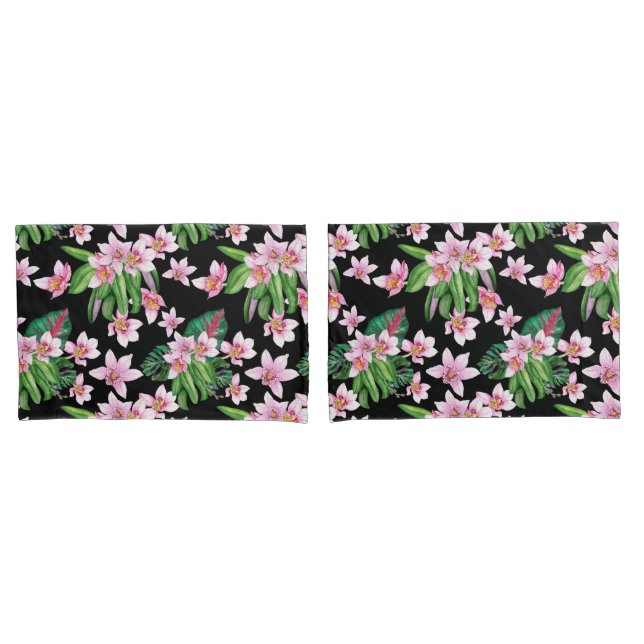 Watercolor Orchids Design 27  Pillowcase (Front-Set)