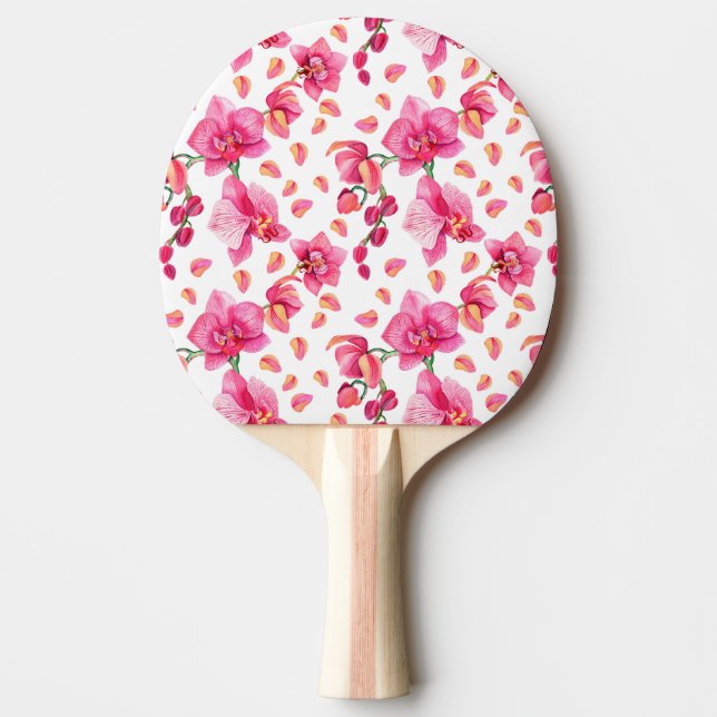 Watercolor Orchids Design 2 Ping Pong Paddle (Front)