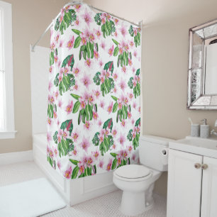 Watercolor Orchids Design 30 Shower Curtain