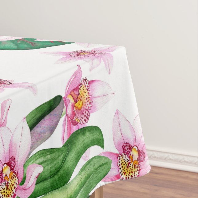 Watercolor Orchids Design 30 Tablecloth (In Situ)