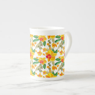 Watercolor Orchids Design 9 Bone China Mug
