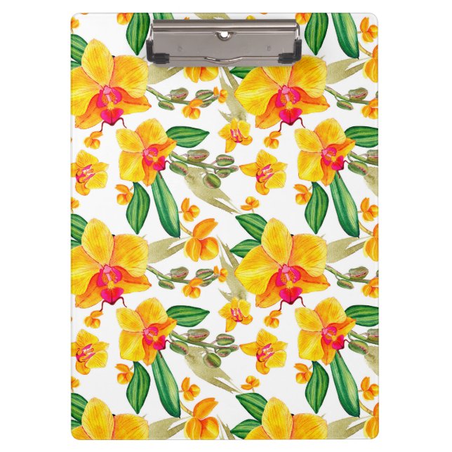 Watercolor Orchids Design 9   Clipboard (Front)