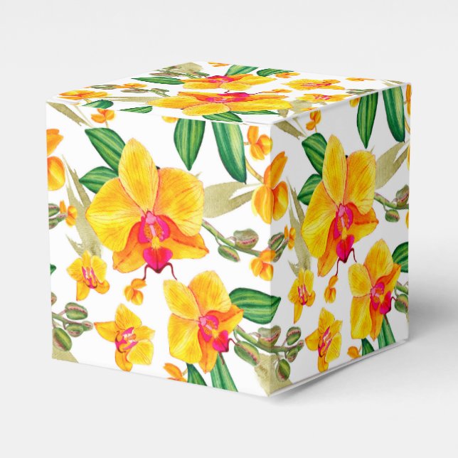 Watercolor Orchids Design 9  Favour Box (Front Side)