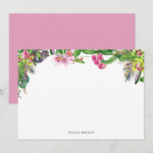Watercolor Orchids l Whimsical Perzonalized Card