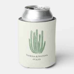 Watercolor Organ Pipe Cactus Wedding Favor Can Cooler