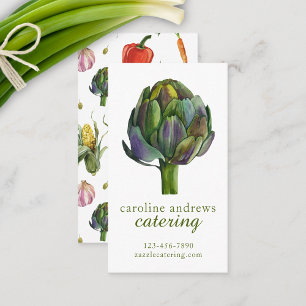 Watercolor Organic Artichoke Business Card