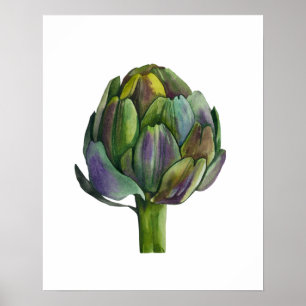 Watercolor Organic Artichoke Poster