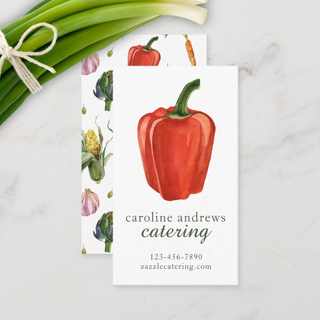 Watercolor Organic Bell Pepper Business Card (Watercolor Organic Bell Pepper Business Card)