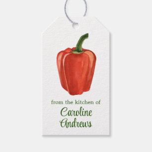 Watercolor Organic Bell Pepper Gift Tags