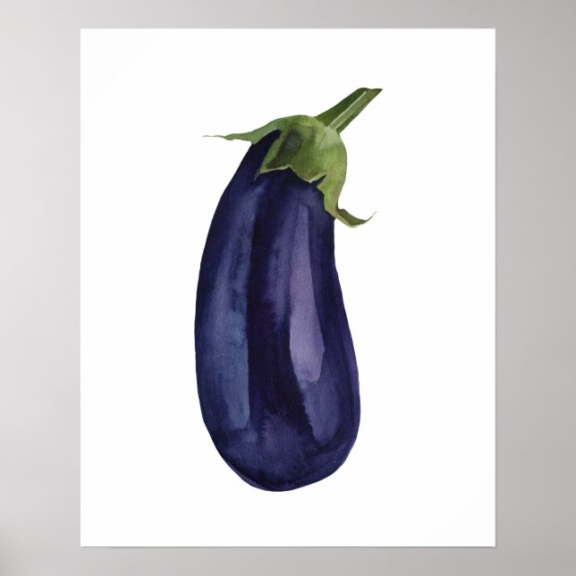 Watercolor Organic Eggplant Poster (Front)
