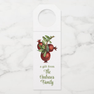 Watercolor Organic Pomegranate Bottle Tag