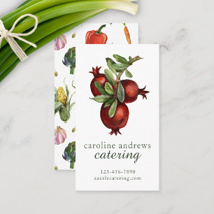 Watercolor Organic Pomegranate Business Card