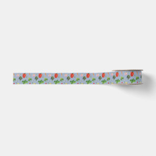 Watercolor Organic Vegetables Grosgrain Ribbon