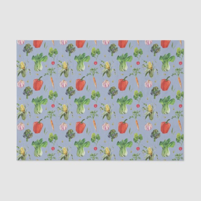 Watercolor Organic Vegetables Tissue Paper (Front)