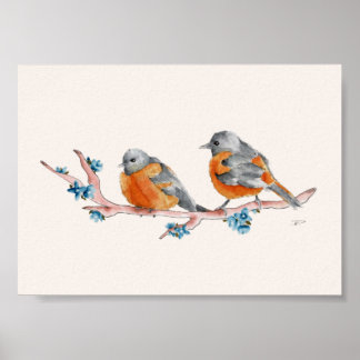 Watercolor Orioles Poster