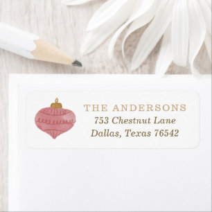 Watercolor Ornament Holiday Return Address Label
