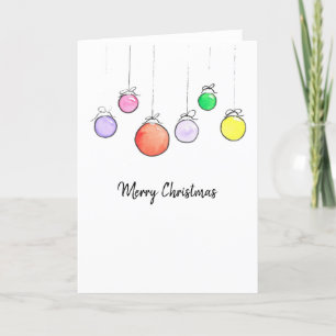 Watercolor Ornaments Holiday Card