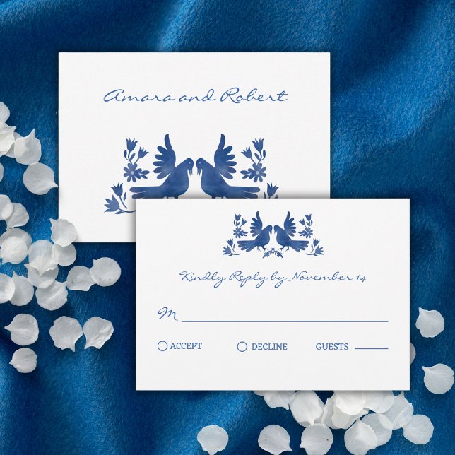 Watercolor otomi birds - Navy (Creator Uploaded)