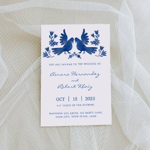 WATERCOLOR OTOMI BIRDS NAVY ANNOUNCEMENT