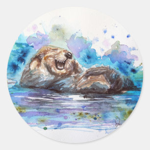 Watercolor Otter Stickers