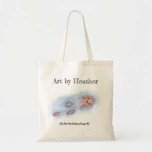 watercolor otter tote bag