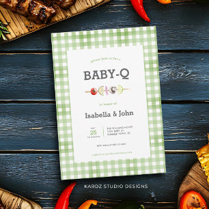 Watercolor Outdoor Barbecue Baby Shower Invitation