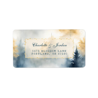 Watercolor Outdoor Woodland Trees Forest Rustic Label