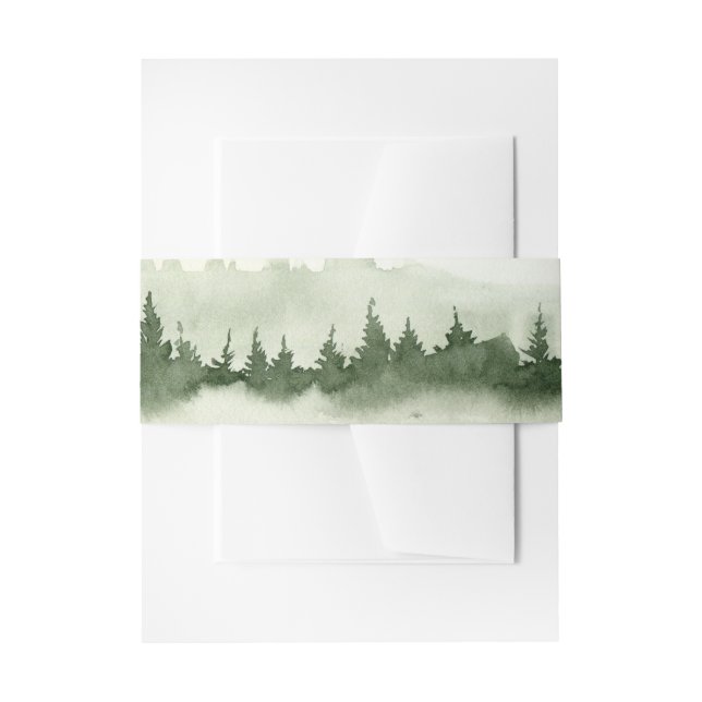 Watercolor Outdoorsy Wedding Invitation Belly Band (Front Example)
