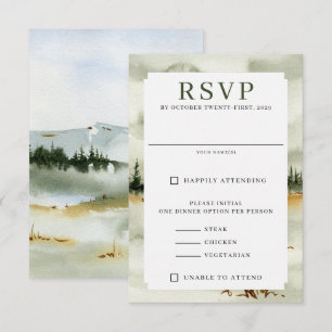 Watercolor Outdoorsy Wedding RSVP Card