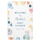 Watercolor Outer Space Baby Shower Welcome Sign