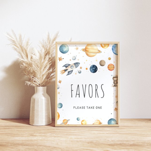 Watercolor Outer Space Favours Baby Shower Poster (Creator Uploaded)