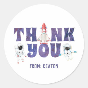 Watercolor Outer Space Thank You Sticker
