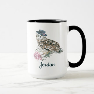 Watercolor Owl | Add Your Name Mug