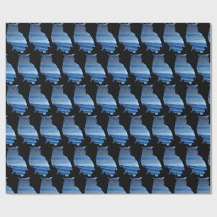 Watercolor owl art wrapping paper