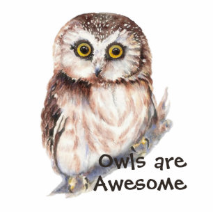 Watercolor Owl, Bird, Nature, Wildlife are awesome Standing Photo Sculpture