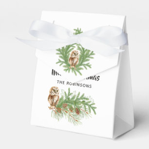 Watercolor Owl Christmas Favour Box