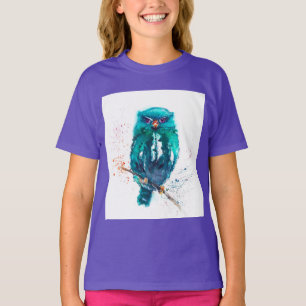 Watercolor Owl Girl's T-shirt