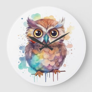 Watercolor Owl Graphic Clocks