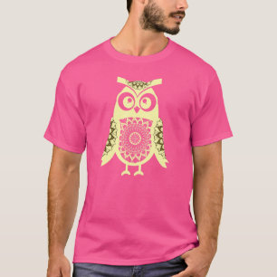 Watercolor Owl Mandala Sacred Fractal Geometry Goo T-Shirt